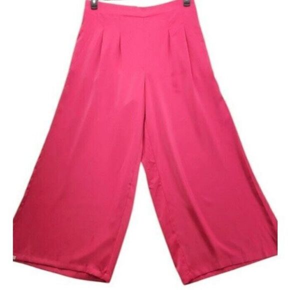 NINA PARKER - L Sz 4X NWT Plus Size Pleated Satin Palazzo Pants in Pink Yarrow. - Picture 8 of 16